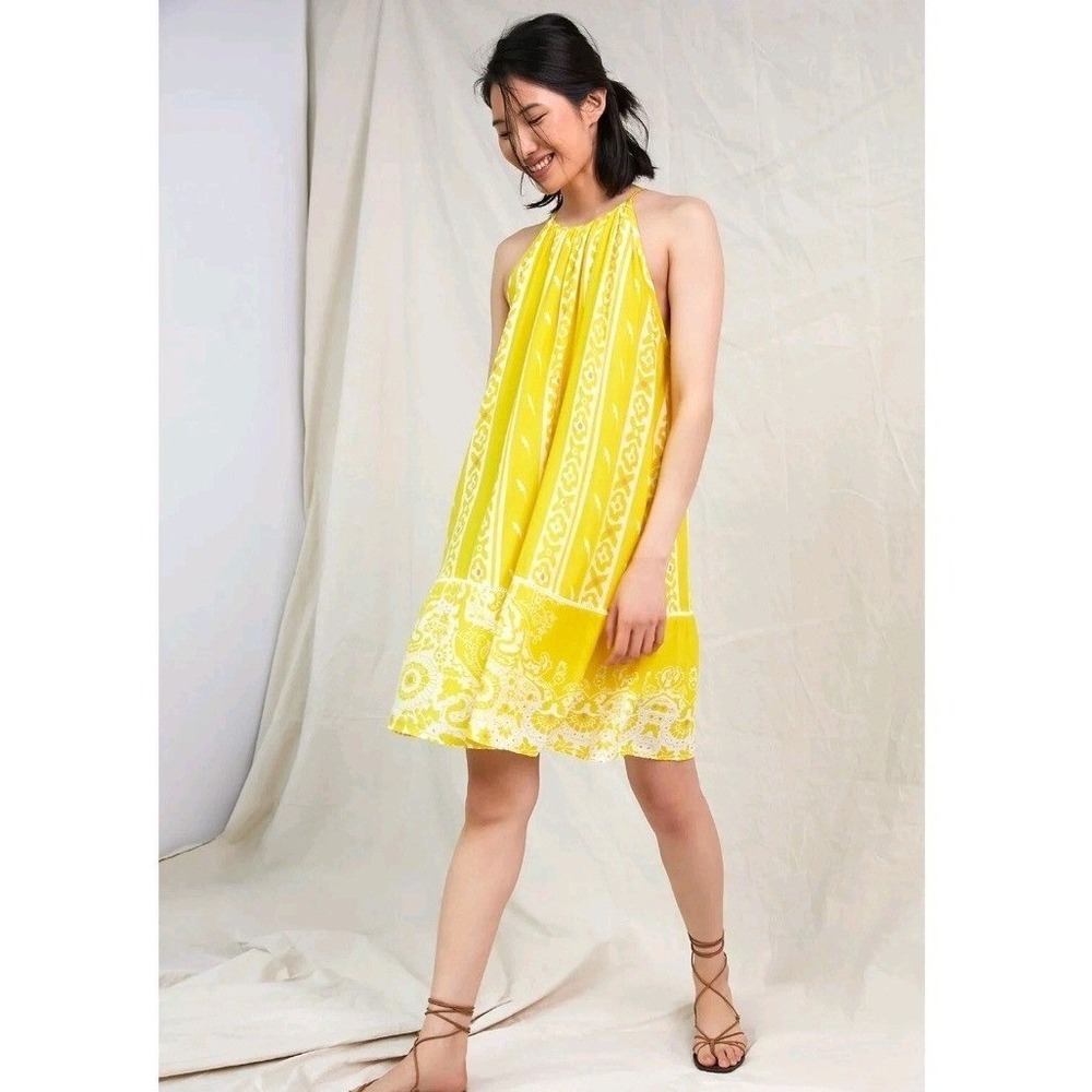 Boho Baby Doll Halter Tunic Dress Women S Yellow Anthropologie Forever That Girl
